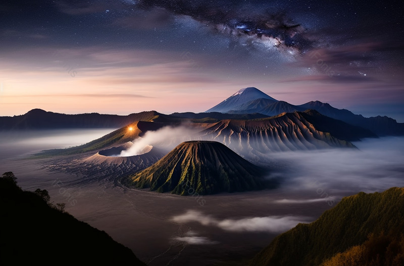 暗色火山夜晚星空喷发口风景背景,高清,摄影图,摄影图片,图片大全,摄影图免费下载
